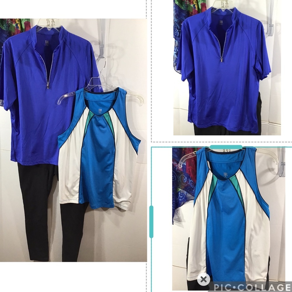 Lucy Perfect Core leggings plus 2 Tail athletic tops XL
